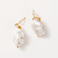 Winter French Style 18k Gold Plating Copper Stud Earrings Freshwater Pearl Drop Earring Twisted Hoop Earrings Jewelry for Women