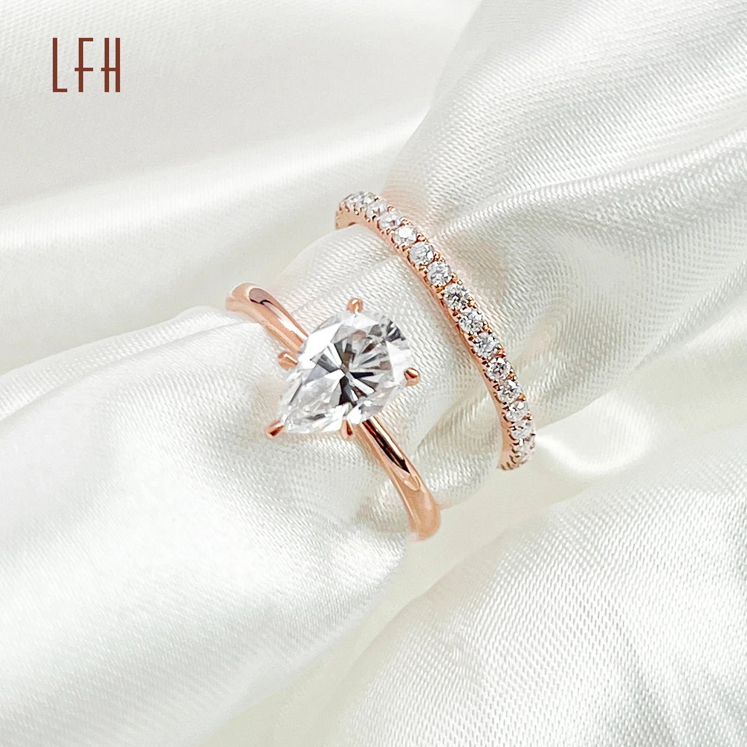 DesignFashion Moissanite Engagement Ring Gold 18k Gold Necklaces CLASSIC Unique Designs Wedding Rings Gold 18k Couple