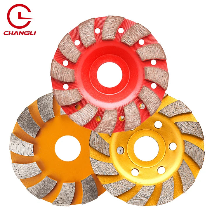 Changli Concrete Stone Metal Deburring 4INCH 5INCH High Efficiency Long Lifespan Segmented Turbo Diamond Cup Grinding Wheel 220