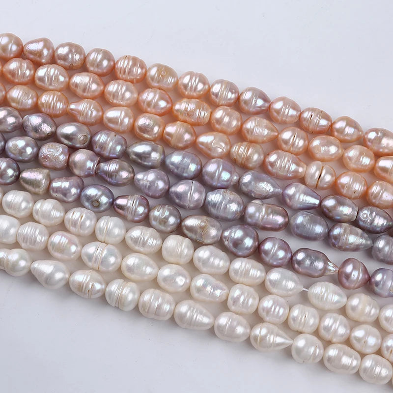 Hot Sale 11-12mm Natural Cultured Freshwater Rice Pearl Beads White Color for Jewelry Making