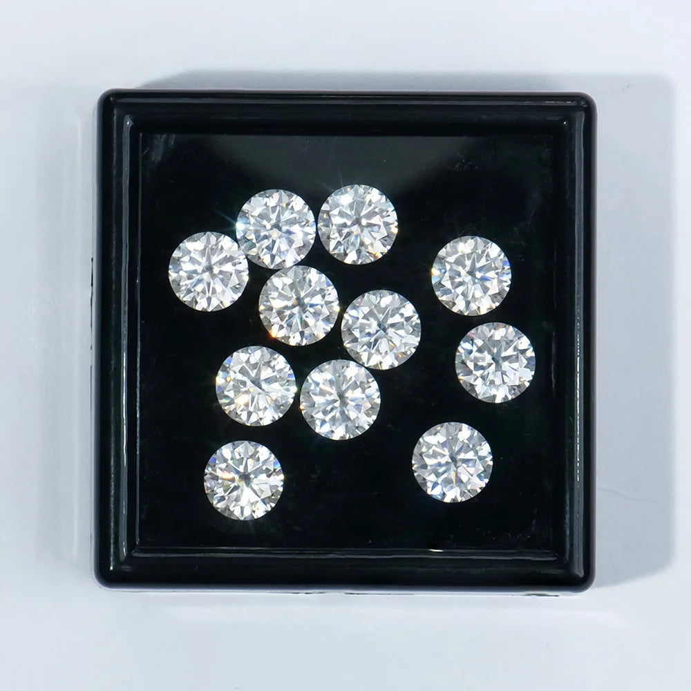 White Moissanite Diamond Round Shape 1ct DEF Color VVS Grade Loose Moissanite