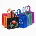 Custom Printed Recycled Tote Bags Fabric Nonwoven Shopping Bags with Logo Letter Pattern