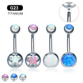 Gaby New ASTM F136 Titanium Opal Belly Rings Internal Thread Titanium bar Star Belly Piercing  Wholesale Piercing Jewelry