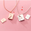 Engraving Love You 925 Sterling Silver Envelope Pendant Necklaces Custom Letter Jewelry Gift for Girlfriend