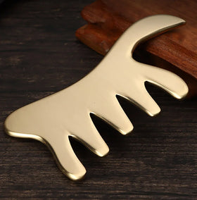 HZ New Design Wooden Gua Sha Tool for Thighs and Body Massage Brass Guasha