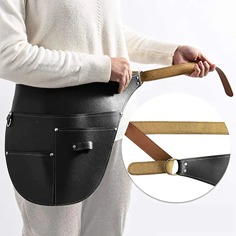 Eternal Eagle LY-882 Classic Sleeveless Half Waist Durable Non-Woven Leather Gardening Apron Tool Pockets Eco-friendly Home
