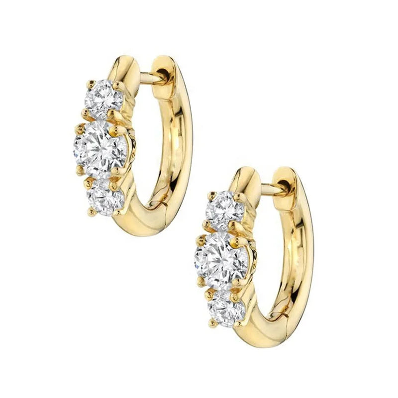 Milskye Various Colors Luxury Cz Jewelry S925 Sterling Silver Gold Plated Hoop Earrings