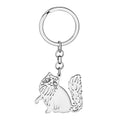 Stainless Steel Cat Shaped Bag Charm Hollow Out Engraved Pet Cat Children EDC Keyring Key Chain Ring Holder Metal Cat Key Chains
