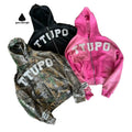 Green Dimple Autumn and Winter American Retro High Street Y2K Trendy Brand Letter Patch Sticker Casual Couple Hooded Sweatshirt