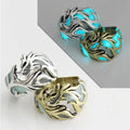 Adjustable Gothic Punk Noctilucent Glowing in the Dark Moon Dragon Ring for Men Adjustable Size Noctilucent Night Light Jewelry
