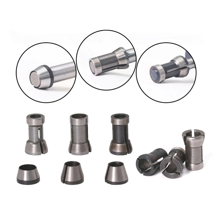 Engraving Trimming Machine Chuck Collet Convert Adapters AB AC AE AR 1/4 Inch 6mm 8mm Router Bits Milling Cutter Shank Holder