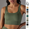 Women's Nylon Seamless Sports Bra New Cross-Border Running Fitness Vest Dot Sling Breathable Logo Front Back Beautiful Design