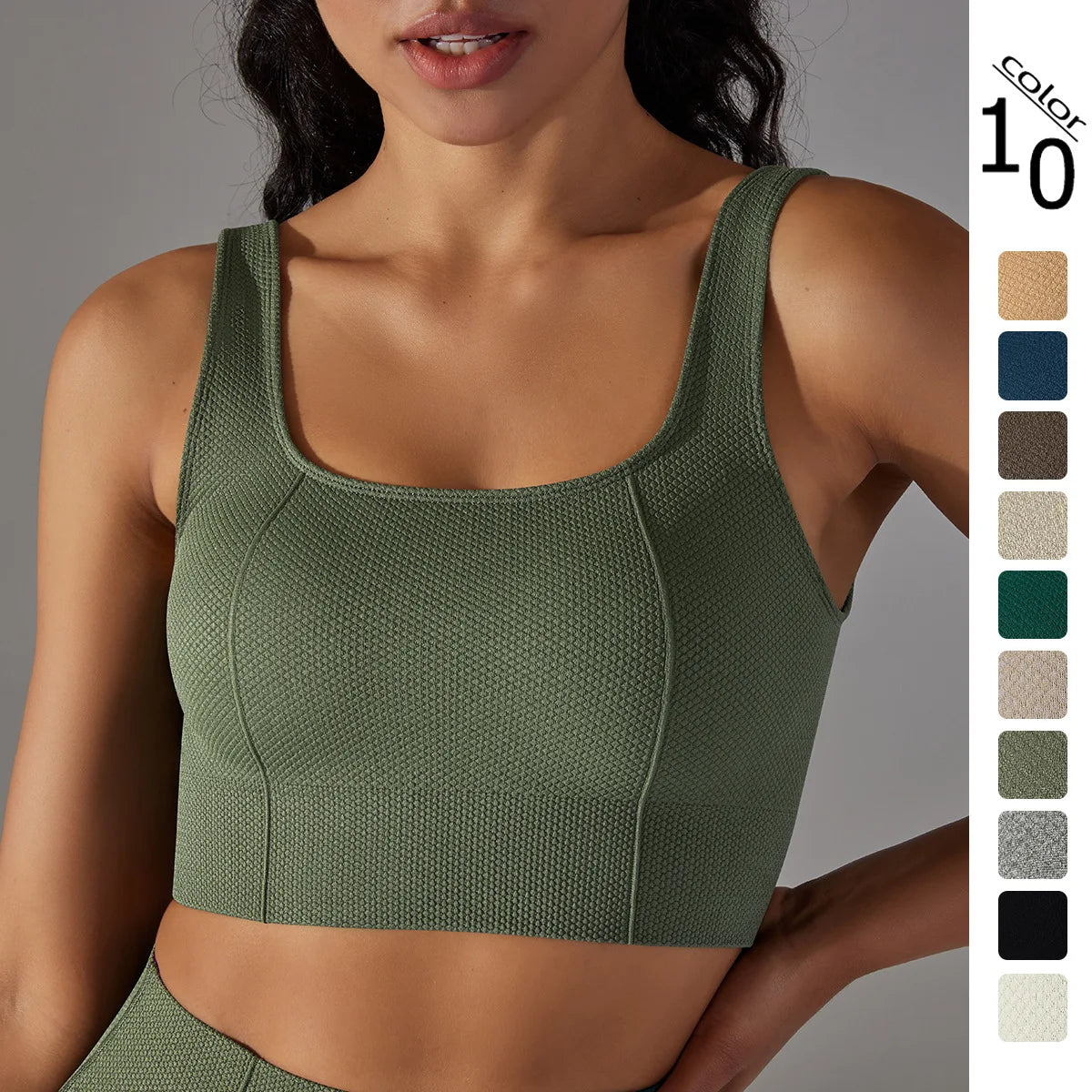 Women's Nylon Seamless Sports Bra New Cross-Border Running Fitness Vest Dot Sling Breathable Logo Front Back Beautiful Design