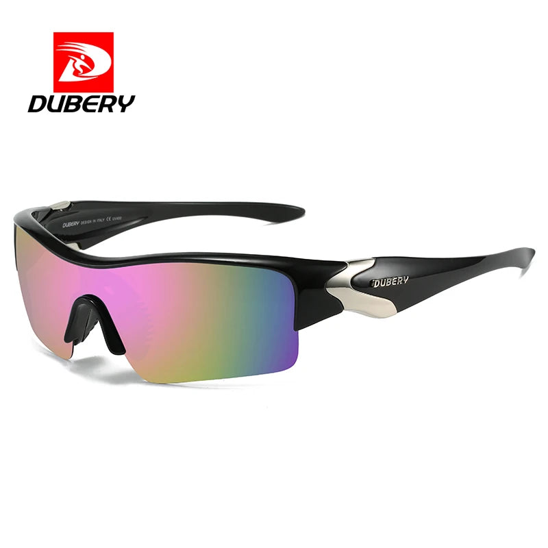 DUBERY 2026 PC TAC Unisex Sunglasses UV400 Bicycle Sports Eyewear Polarized Ce Mirrored Lenses Vintage Blue Fashionable D159