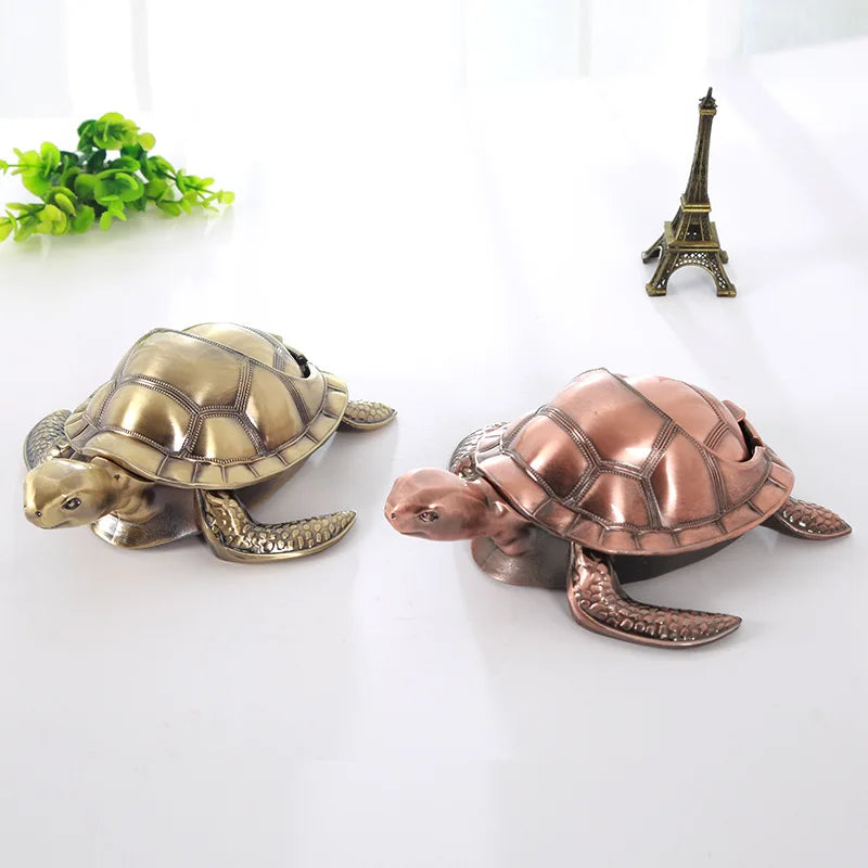 New Tortoise Ashtray Creative Retro File Metal Fall Proof Multi-function Practical Tea Table Ashtray