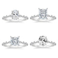 GR31 925 Sterling Silver Drop Princess Oval Cut CZ Marquise Round Cubic Zirconia Wedding Engagement Rings Fine Jewelry for Women