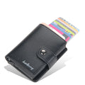 New Style Automatic Popup Double Draw BankCreditID Card Holder Wallet for Women and MenRFID Protection Block Card Case