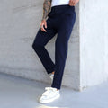 MCP007 Men's Casual Skinny Fit Stretch Mid Waist Eco-friendly Quick Dry Polyester/Cotton Blend Business Trousers