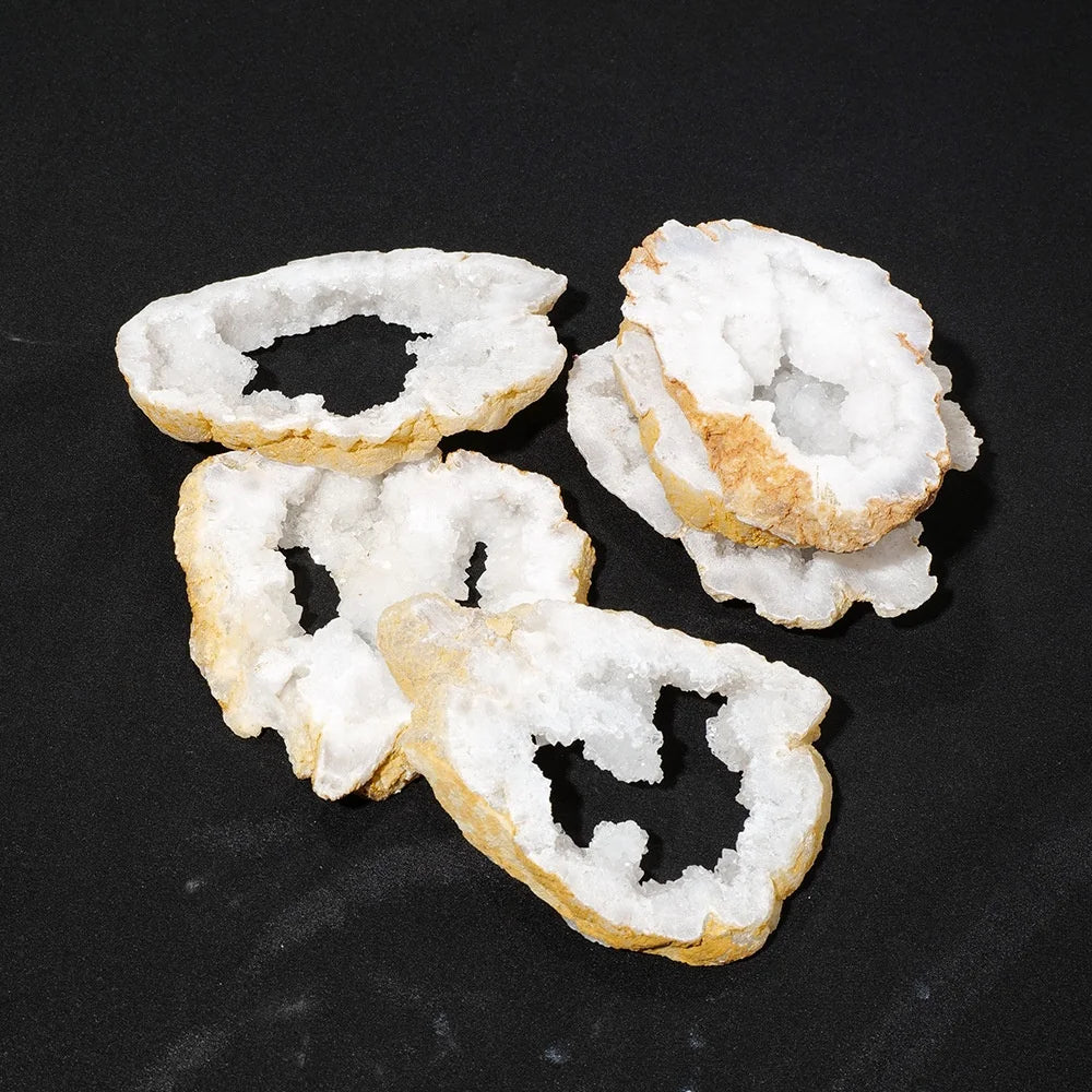 Hot Sale Natural Energy Crystal Crafts White Druzy Agate Slice Geode for Home Decoration