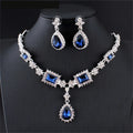 Bride Bridal Necklace Earrings Set Crystal Wedding Jewelry Set Rhinestone Choker Necklace for Women and Girls