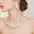 Hot Sale Discount Ceramic Flower Wedding Necklaces&Women Earrings  Handmade  Bridal Jewelry Sets