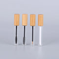 New Design Natural Empty Bamboo Lipstick Lipgloss Tube 8ml 10ml Clear Glass Lip Gloss Empty Tubes