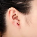 Summer Fashion Mini Stud Earrings Exclusive Design Brass Gold Plated Zircon Colorful Heart-shaped Wholesale Small Earrings