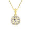 Cute Fashion Jewelry 925 Silver Necklace Round Diamond Gold Plated S925 Sterling Silver Zircon Pendant