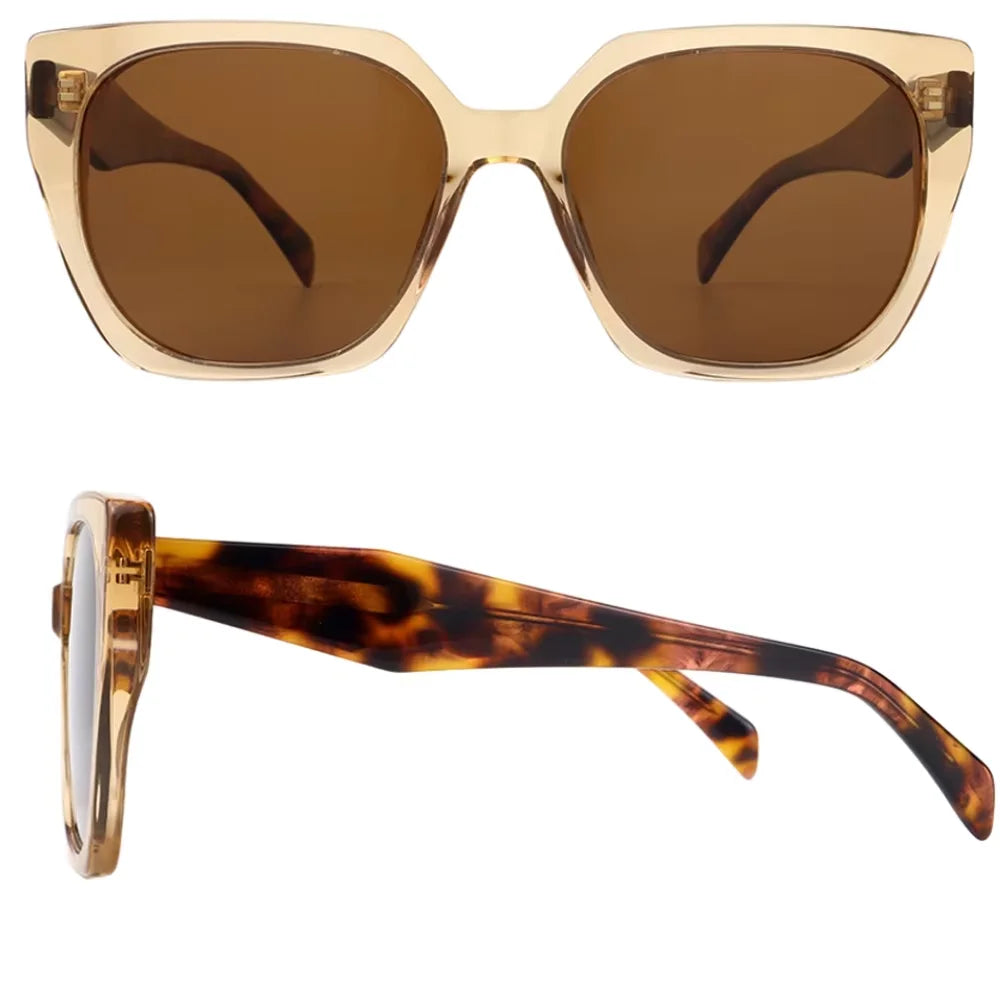 MLM High Quality Women Eyewear Fashion UV400 Sun Glasses Custom Logo Square Polarized Acetate Sunglasses