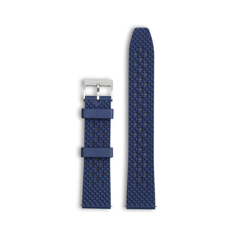 Adjustable Folding with Quick Release FKM Rubber Watch Band 20MM Navy for Men's Rubber Strap Watch Fkm Rubber Watch Strap