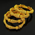 Luxury Arabian Style Women's Copper Bangles Yellow Golden Plated Versatile for Daily & Banquet Occasions No Mosaic