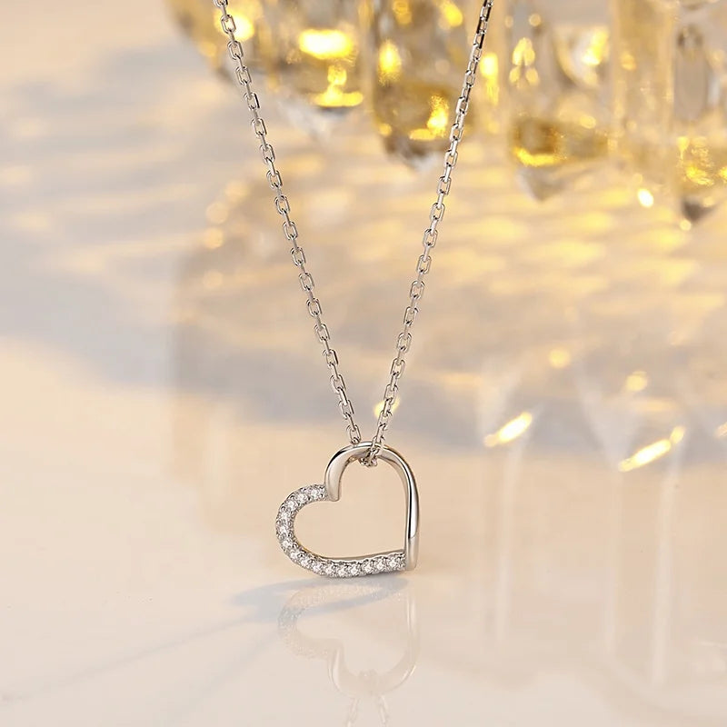Hot Fashion Fine Jewelry 925 Sterling Silver 18k Gold Plated Custom Chain Heart Necklaces for Women