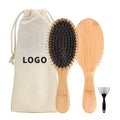 Wholesale Bamboo Hair Brush Manufacturing Private Label Mix Soft Nylon Boar Bristles Hair Massage Brush