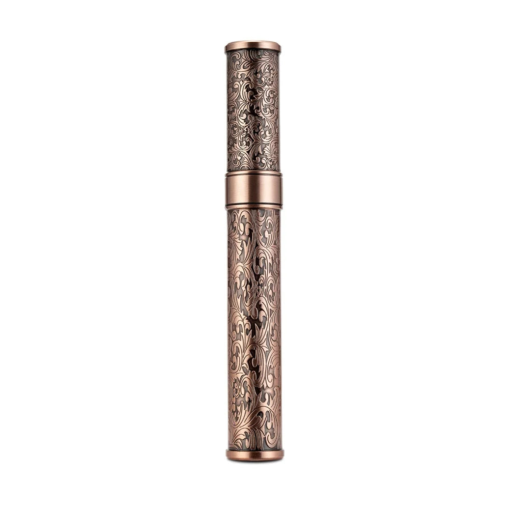 CIGARLOONG Retro Pattern Travel Portable Sealed Lock Wet Large Diameter Single Stainless Steel Cigar Tube