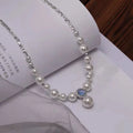 New Designer Jewelry Real Bezel Aquamarine Natural Freshwater Pearl 925 Sterling Silver Pendant Necklace