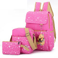 Trend Three-Piece Breathable and Waterproof School Bags Large Capacity College and Middle School Student Backpacks for Girls