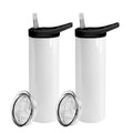 Wholesale 20oz Sublimation Straight Tumbler Vacuum Coffee Mug With Black Carrying Handle Lid and Screw Lid