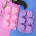 Support Custom Logo 6 Cavities Round Flower Shape Diy Handmade 3D Soap Mould Moules Savon Silicone Soap Mold
