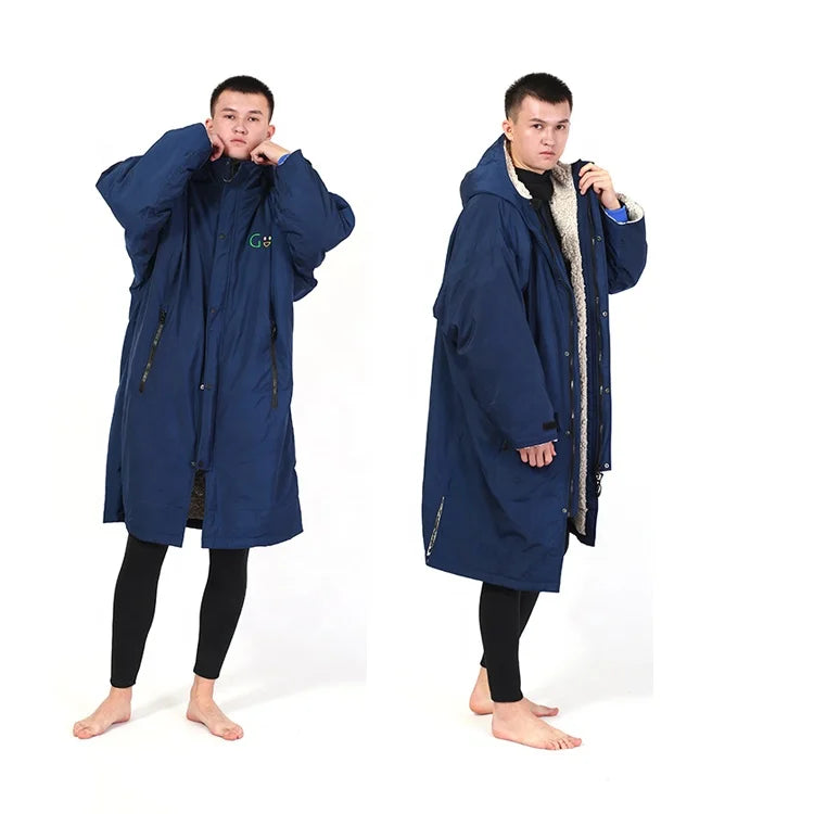 Surf Poncho Towel Changing Robe Women Coat Swim Towel Fleece Lining Over Sized Poncho Coat