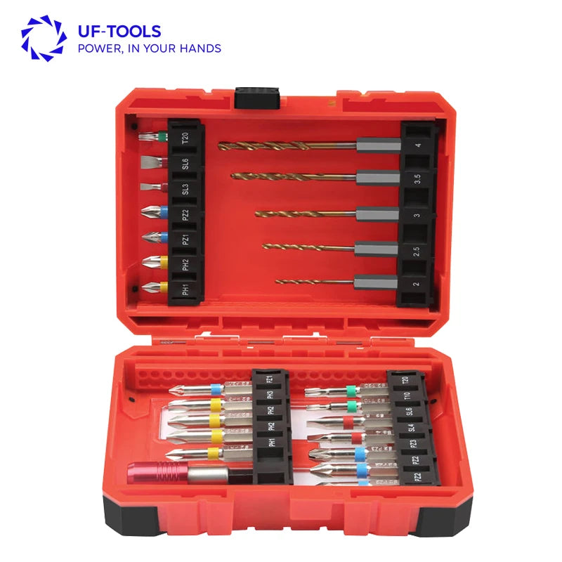 Youfutools 25Pcs Cordless Impact Drill Set Phillips Screwdriver Bits Steel Industrial DIY OEM Customizable Magnetic Bit Holder