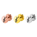 SC Personalized Screw Piercing Stainless Steel Stud Earrings Creative Music Notes Yin Yang Pattern Dumbbell Stud Earrings Men