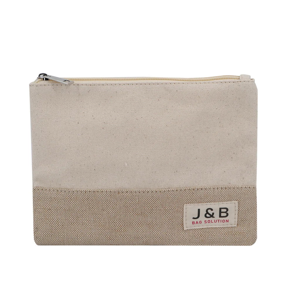 Hot Sale Eco Friendly Biodegradable Cotton Jute Washable Durable Cosmetic Beauty Makeup Brush Holder Brush Set Bag Zipper Pouch