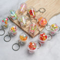 Wholesale Simulation Snacks Candy Cup Keychain Strawberry Fruit Keychain for Student Couple Bag Decor Pendant