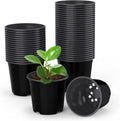 40 Packs Black Plastic Orchid Pot 4 Inches Indoor Planter Seed Starting Pot Flower Plant