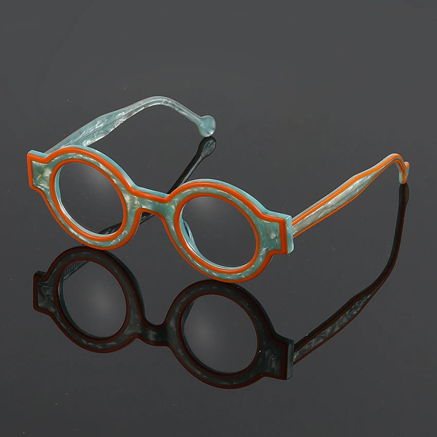 Aochi High Quality Round Spectacles Handmade Acetate Optical Frame Retro Glasses Eyewear Acetate Wholesale Eyeglasses Frames MegaBDM