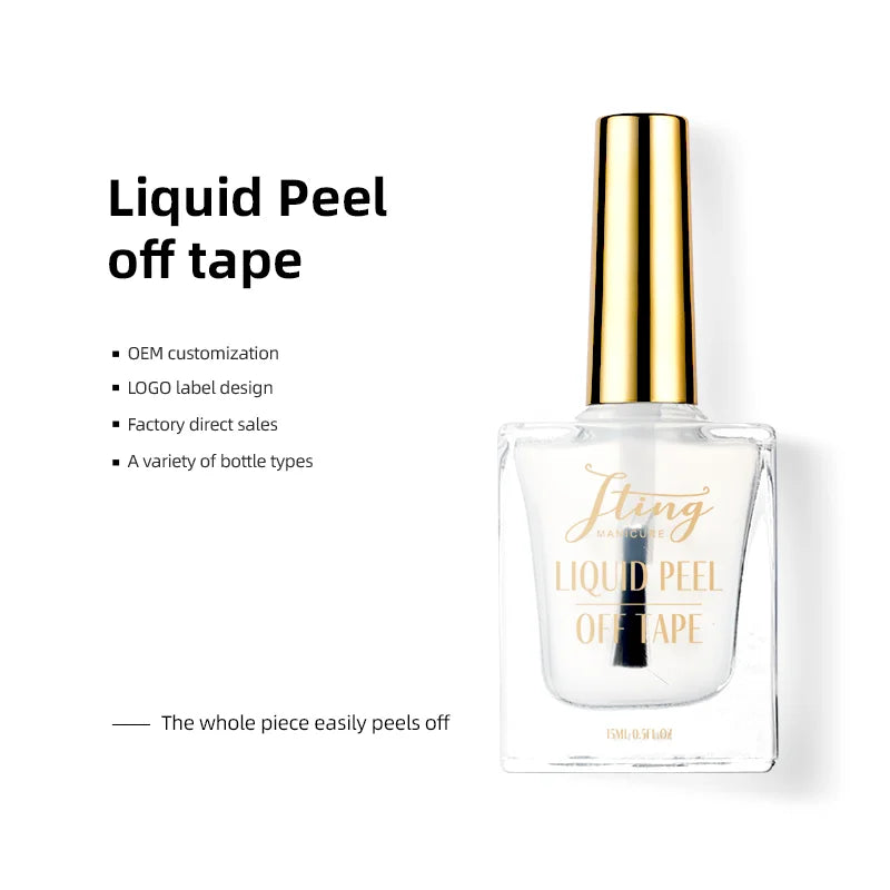 JTING OEM Private Label Available protection Cream Cuticle Defender 15ml Peel off Nail Liquid Tape Uv Gel Nail Polish MegaBDM