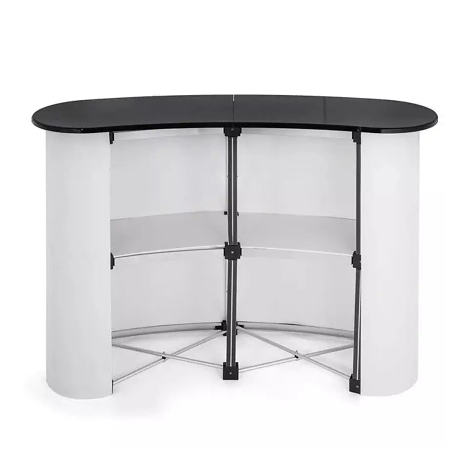 Trade Show Advertising Heavy Duty Floor Standing Aluminum Tube Pop up Stand Portable Reception  Counter Promotion Table Counter