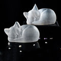 Natural Crystal Raw Stone Selenite Gypsum Stone Sleeping Cat Carving Creative Animal Ornament MegaBDM