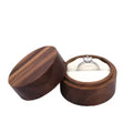 Walnut Wood Ring Box - Handcrafted Jewelry Gift Box for Engagement Wedding & Anniversary