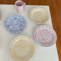 Solhui Retro INS Color Splashed Dishes Bowl Plate Set Speckled Ceramic Salad Plate Yogurt Bowl Set